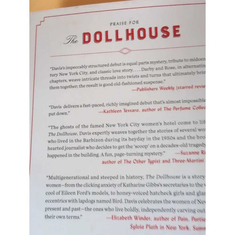 Dollhouse : A Novel by‎ Fiona Davis (2016, Hardcover)